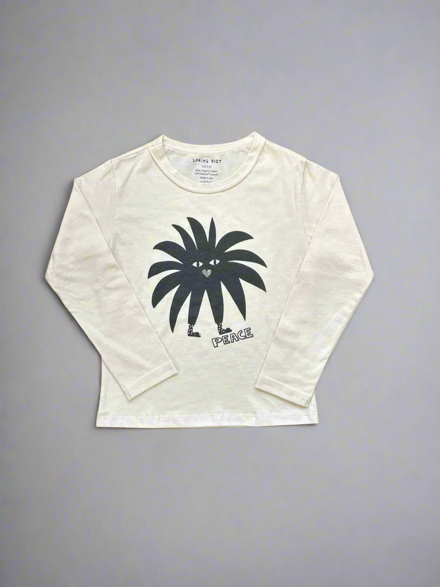 T-shirt à manches longues en fibre d'algues biologiques avec encre d'algues