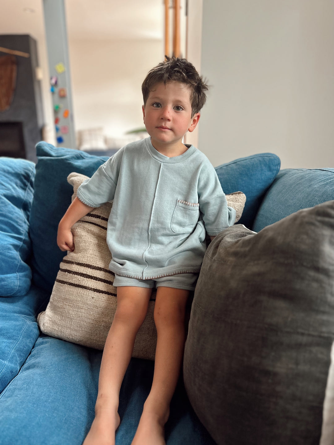 French Terry Set – Pima Cotton, Hand-Embroidered (Kids)