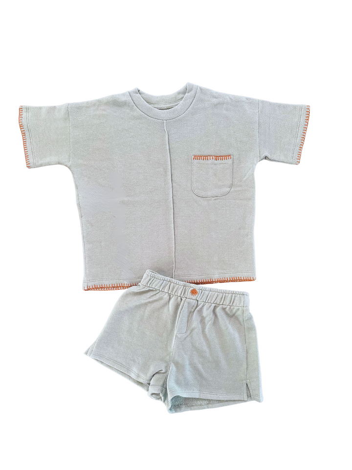 French Terry Set – Pima Cotton, Hand-Embroidered (Kids)